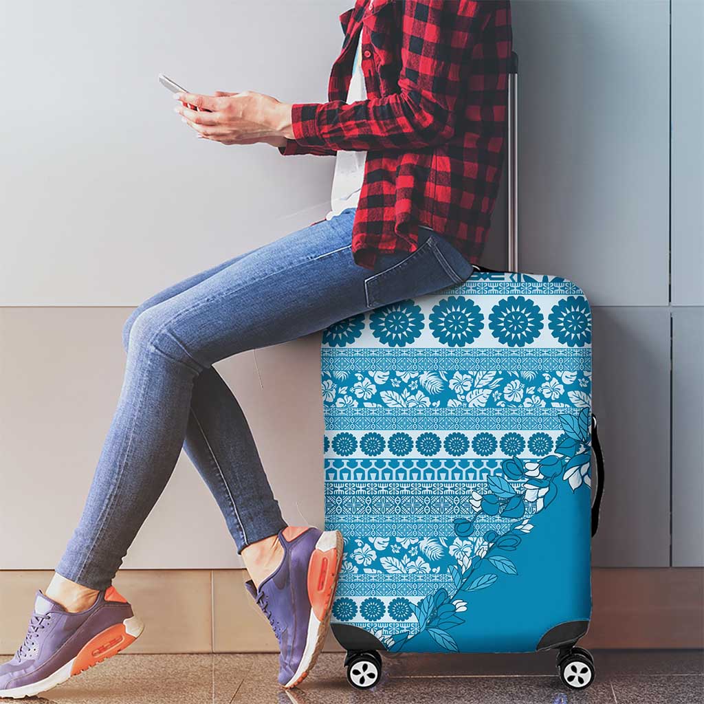 Fiji Marau na Kerisimasi Luggage Cover Aqua Tagimoucia Tapa Masi Tribal LT9 - Polynesian Pride