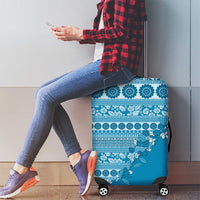 Fiji Marau na Kerisimasi Luggage Cover Aqua Tagimoucia Tapa Masi Tribal LT9 - Polynesian Pride