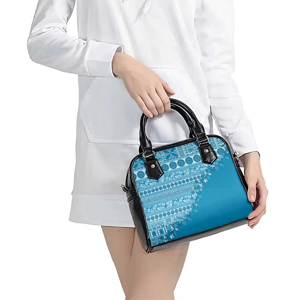 Fiji Marau na Kerisimasi Shoulder Handbag Aqua Tagimoucia Tapa Masi Tribal - Polynesian Pride