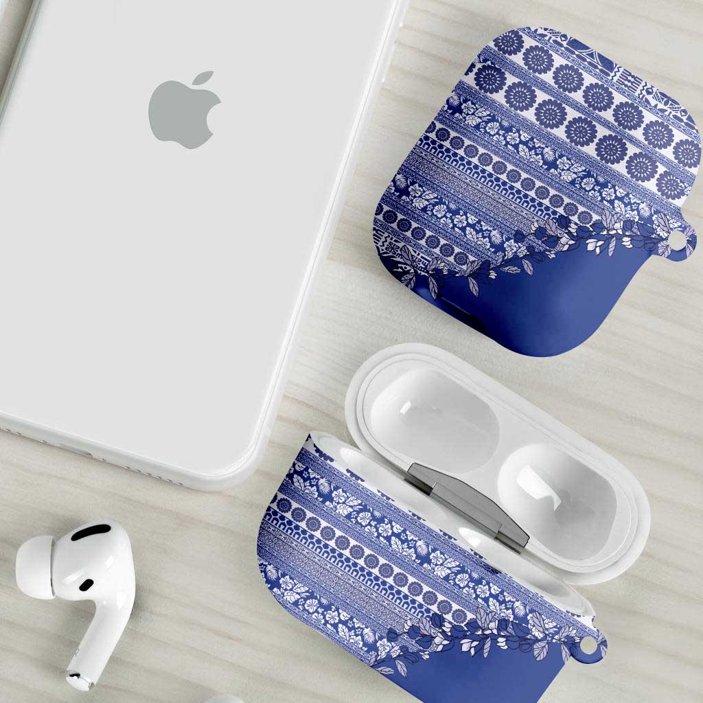 Fiji Marau na Kerisimasi AirPods Case Blue Tagimoucia Tapa Masi Tribal - Polynesian Pride