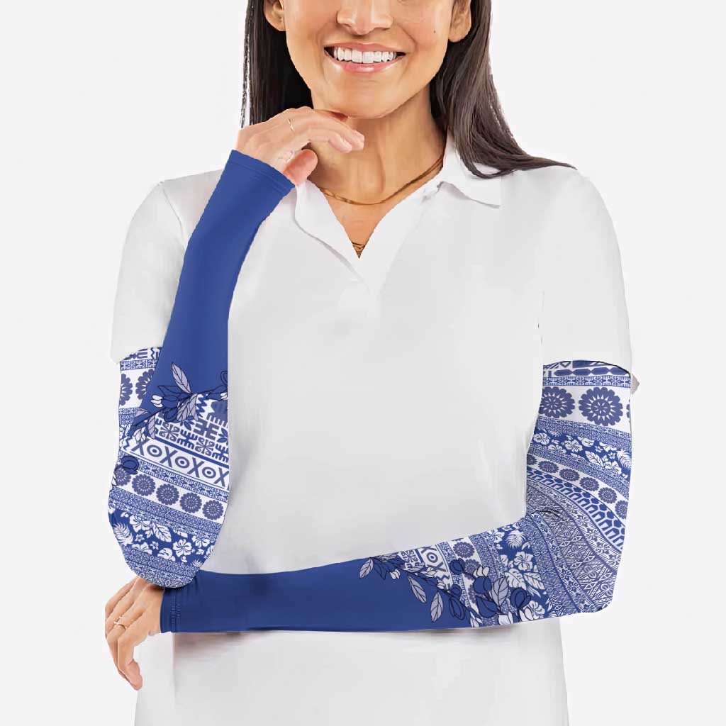 Fiji Marau na Kerisimasi Arm Sleeves Blue Tagimoucia Tapa Masi Tribal - Polynesian Pride