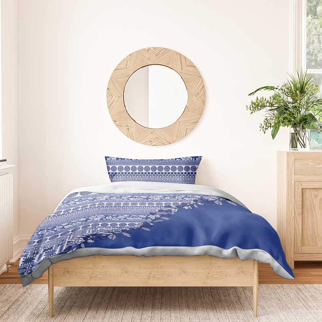 Fiji Marau na Kerisimasi Bedding Set Blue Tagimoucia Tapa Masi Tribal - Polynesian Pride