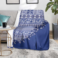 Fiji Marau na Kerisimasi Blanket Blue Tagimoucia Tapa Masi Tribal - Polynesian Pride