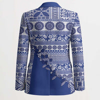 Fiji Marau na Kerisimasi Blazer Blue Tagimoucia Tapa Masi Tribal - Polynesian Pride