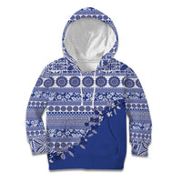 Fiji Marau na Kerisimasi Kid Hoodie Blue Tagimoucia Tapa Masi Tribal LT9 Hoodie Blue - Polynesian Pride