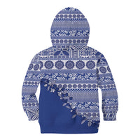 Fiji Marau na Kerisimasi Kid Hoodie Blue Tagimoucia Tapa Masi Tribal LT9 - Polynesian Pride