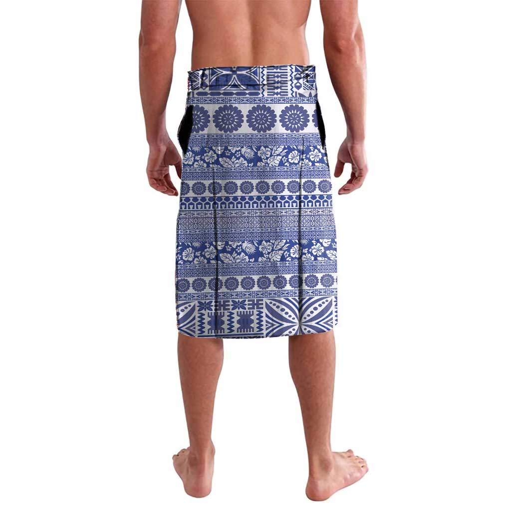 Fiji Marau na Kerisimasi Lavalava Blue Tagimoucia Tapa Masi Tribal - Polynesian Pride