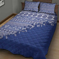 Fiji Marau na Kerisimasi Quilt Bed Set Blue Tagimoucia Tapa Masi Tribal LT9 - Polynesian Pride