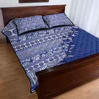 Fiji Marau na Kerisimasi Quilt Bed Set Blue Tagimoucia Tapa Masi Tribal LT9 - Polynesian Pride