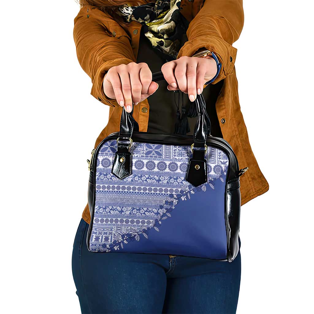Fiji Marau na Kerisimasi Shoulder Handbag Blue Tagimoucia Tapa Masi Tribal - Polynesian Pride