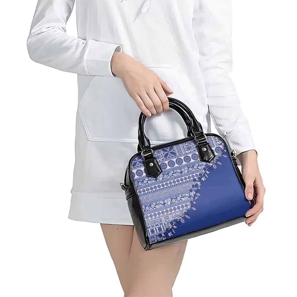 Fiji Marau na Kerisimasi Shoulder Handbag Blue Tagimoucia Tapa Masi Tribal - Polynesian Pride