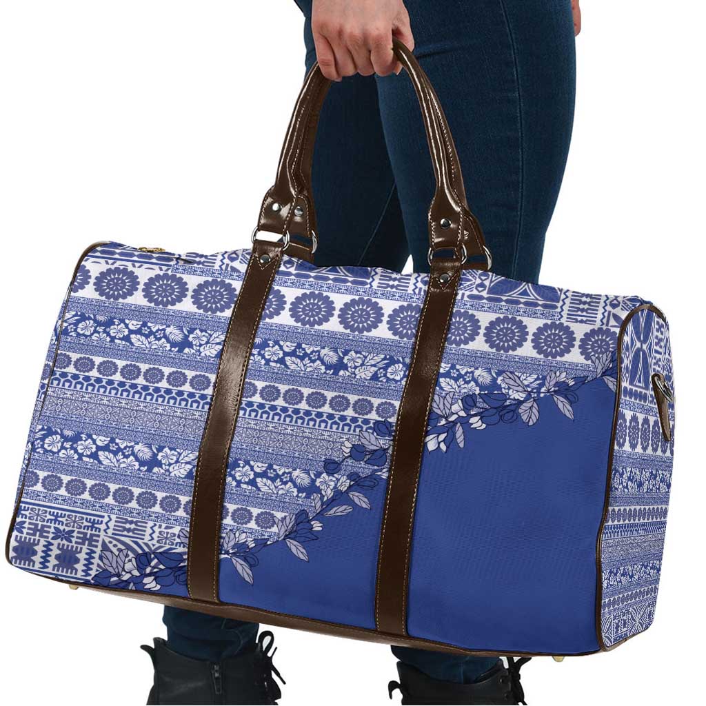 Fiji Marau na Kerisimasi Travel Bag Blue Tagimoucia Tapa Masi Tribal - Polynesian Pride