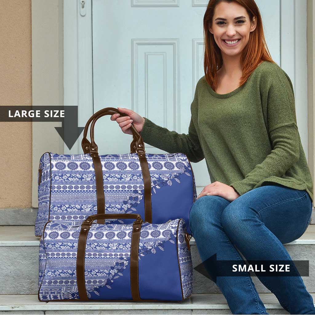 Fiji Marau na Kerisimasi Travel Bag Blue Tagimoucia Tapa Masi Tribal - Polynesian Pride