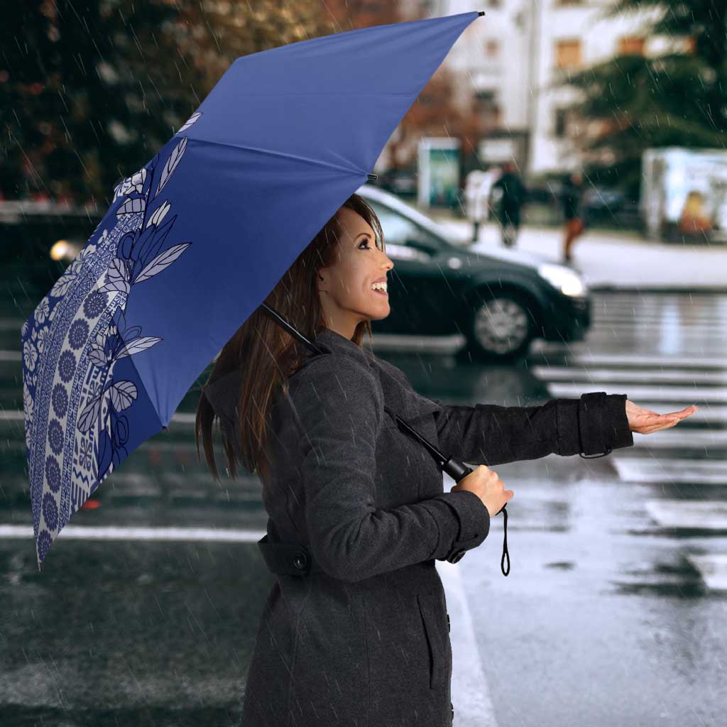 Fiji Marau na Kerisimasi Umbrella Blue Tagimoucia Tapa Masi Tribal - Polynesian Pride