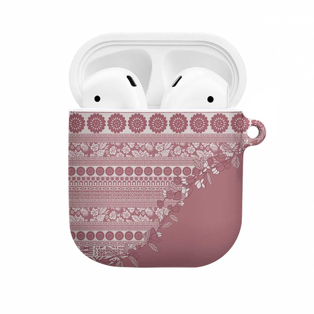 Fiji Marau na Kerisimasi AirPods Case Dusty Rose Tagimoucia Tapa Masi Tribal LT9 Pink - Polynesian Pride