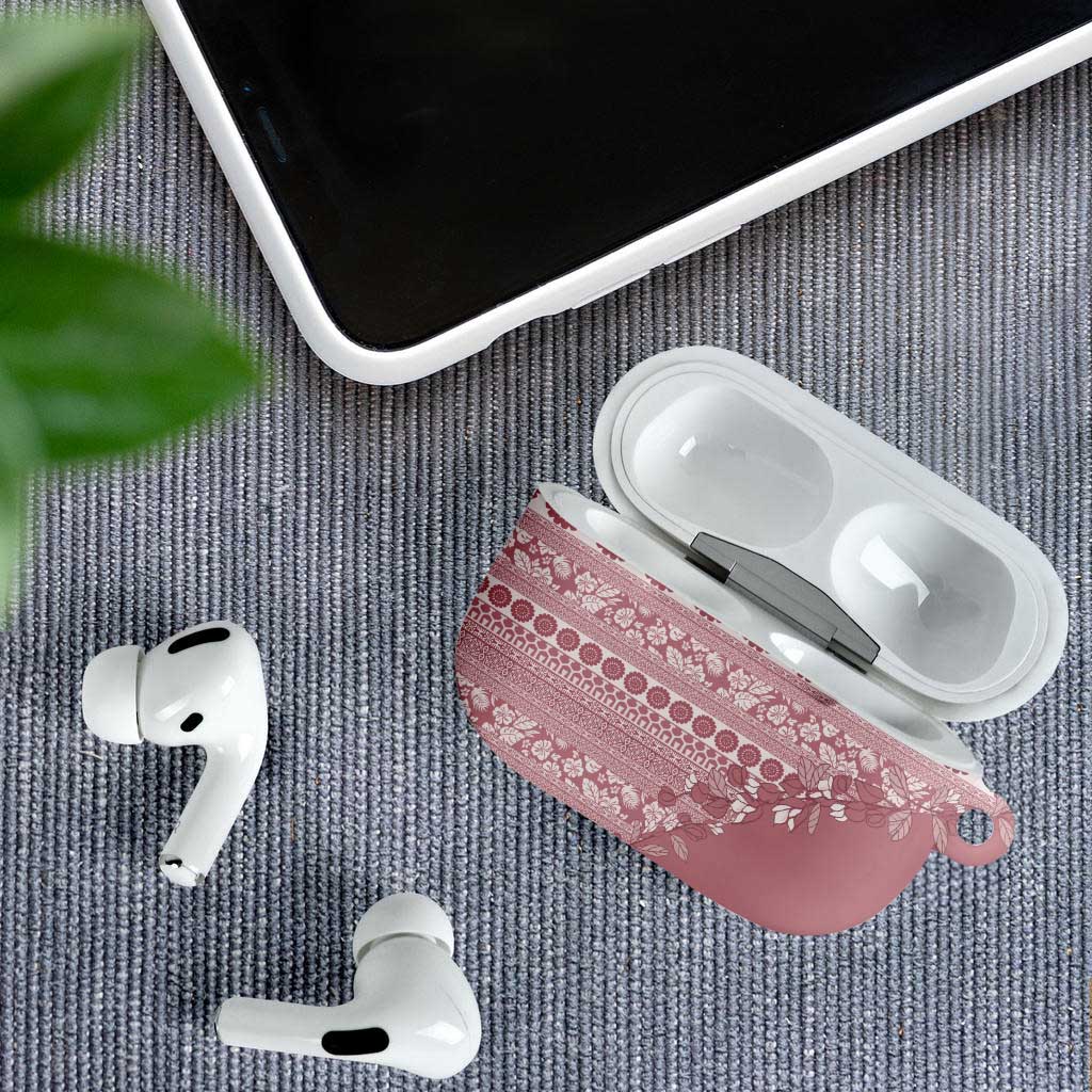 Fiji Marau na Kerisimasi AirPods Case Dusty Rose Tagimoucia Tapa Masi Tribal LT9 - Polynesian Pride
