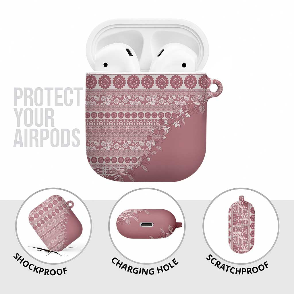 Fiji Marau na Kerisimasi AirPods Case Dusty Rose Tagimoucia Tapa Masi Tribal LT9 - Polynesian Pride