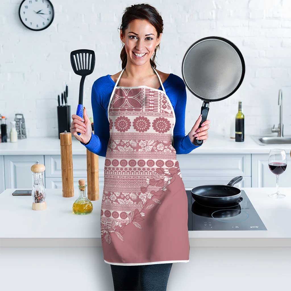 Fiji Marau na Kerisimasi Apron Dusty Rose Tagimoucia Tapa Masi Tribal - Polynesian Pride