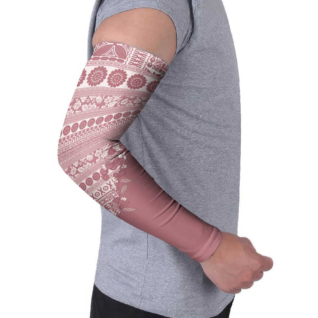 Fiji Marau na Kerisimasi Arm Sleeves Dusty Rose Tagimoucia Tapa Masi Tribal - Polynesian Pride