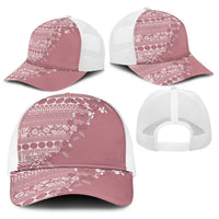 Fiji Marau na Kerisimasi Baseball Net Cap Dusty Rose Tagimoucia Tapa Masi Tribal - Polynesian Pride