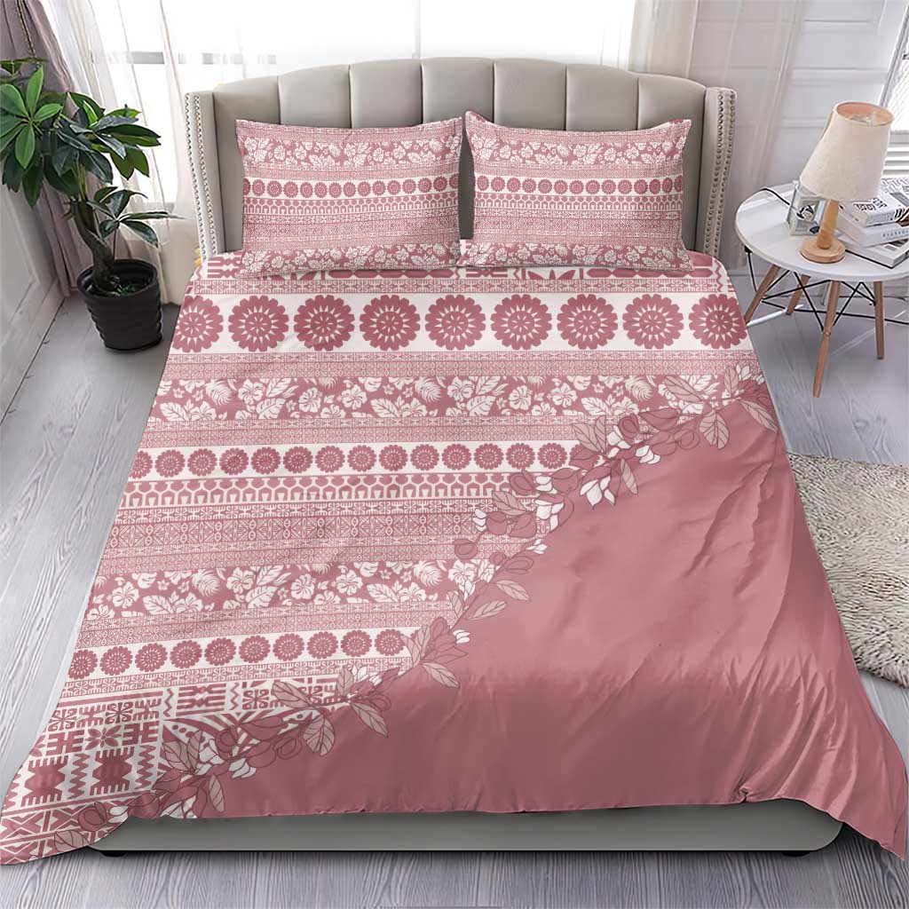 Fiji Marau na Kerisimasi Bedding Set Dusty Rose Tagimoucia Tapa Masi Tribal - Polynesian Pride