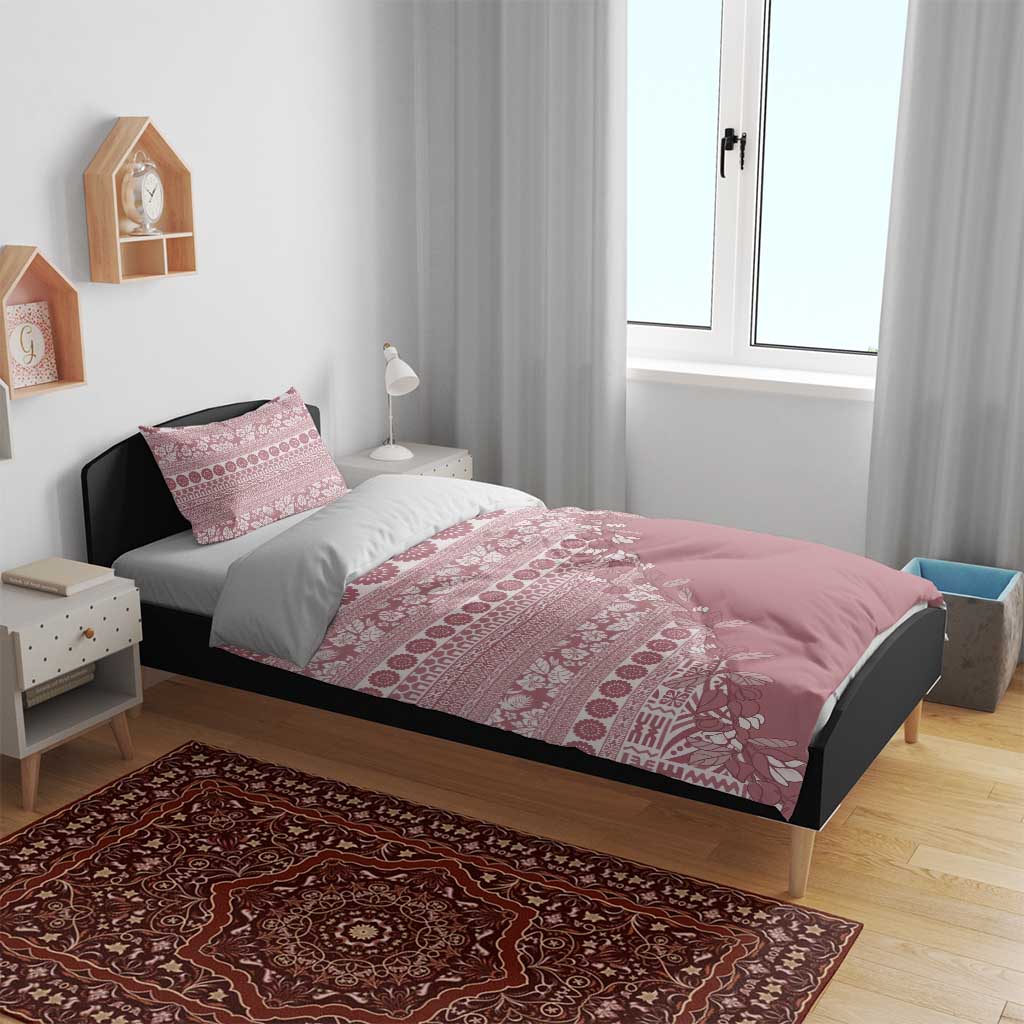 Fiji Marau na Kerisimasi Bedding Set Dusty Rose Tagimoucia Tapa Masi Tribal - Polynesian Pride
