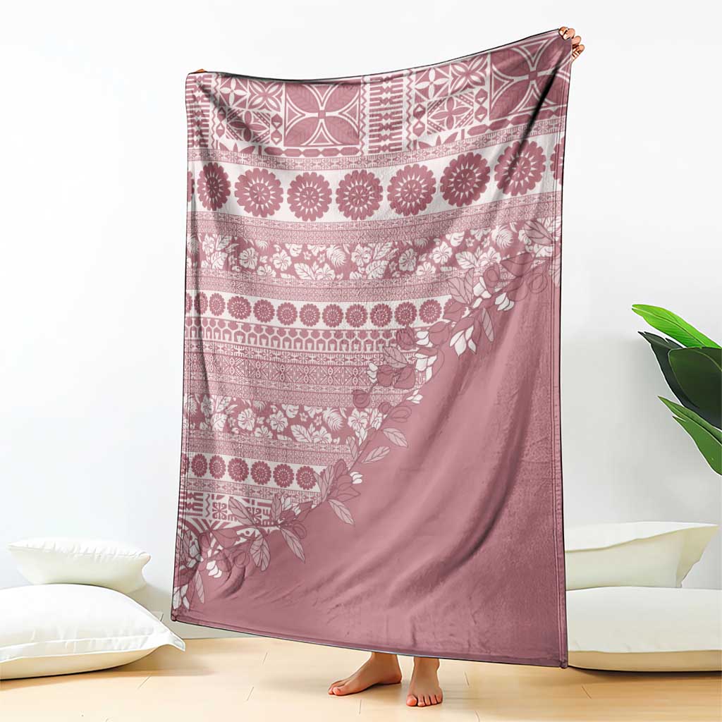 Fiji Marau na Kerisimasi Blanket Dusty Rose Tagimoucia Tapa Masi Tribal LT9 - Polynesian Pride