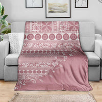 Fiji Marau na Kerisimasi Blanket Dusty Rose Tagimoucia Tapa Masi Tribal LT9 - Polynesian Pride