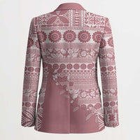 Fiji Marau na Kerisimasi Blazer Dusty Rose Tagimoucia Tapa Masi Tribal LT9 - Polynesian Pride