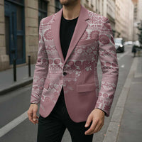 Fiji Marau na Kerisimasi Blazer Dusty Rose Tagimoucia Tapa Masi Tribal LT9 - Polynesian Pride