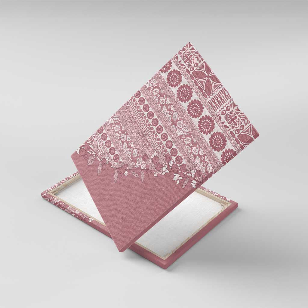 Fiji Marau na Kerisimasi Canvas Wall Art Dusty Rose Tagimoucia Tapa Masi Tribal - Polynesian Pride