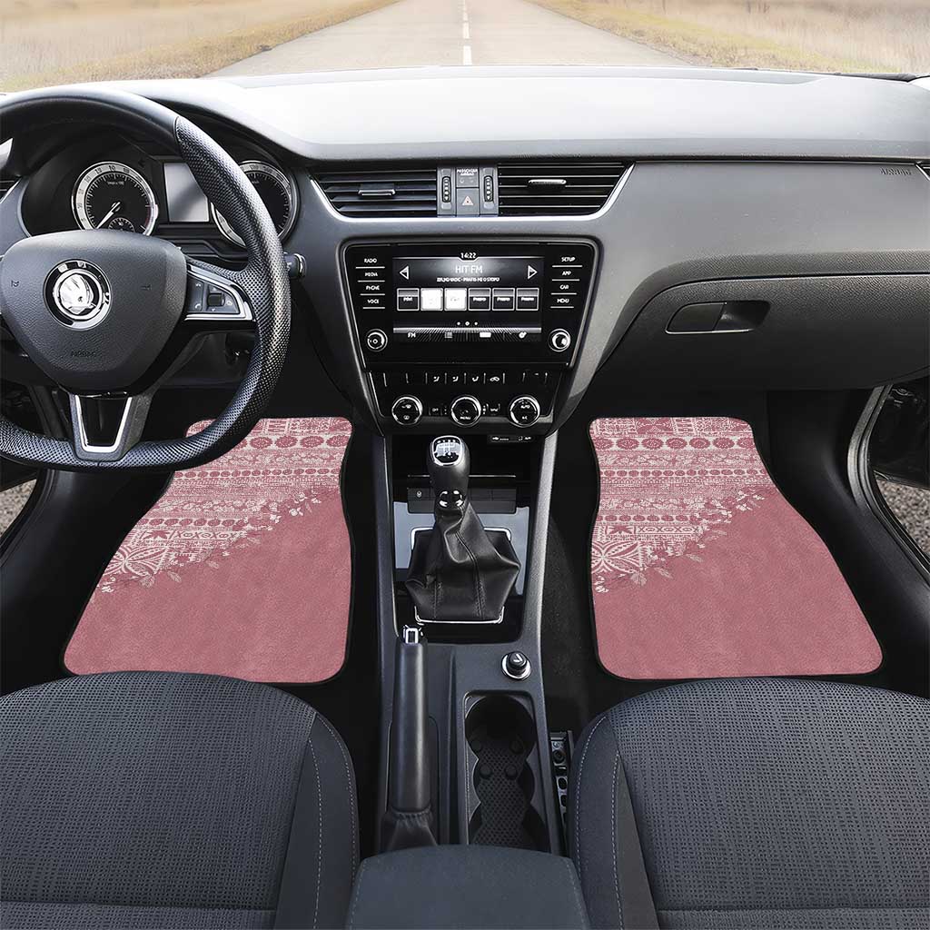Fiji Marau na Kerisimasi Car Mats Dusty Rose Tagimoucia Tapa Masi Tribal - Polynesian Pride