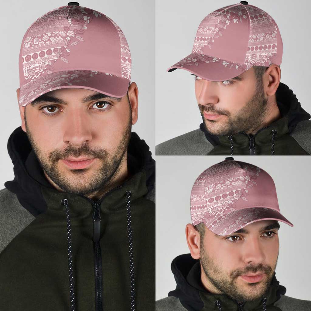 Fiji Marau na Kerisimasi Classic Cap Dusty Rose Tagimoucia Tapa Masi Tribal - Polynesian Pride