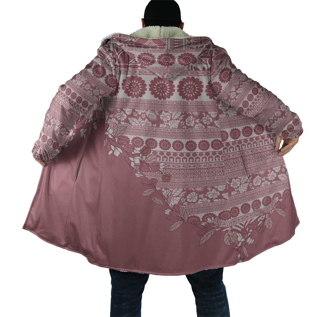 Fiji Marau na Kerisimasi Cloak Dusty Rose Tagimoucia Tapa Masi Tribal - Polynesian Pride