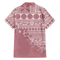 Fiji Marau na Kerisimasi Family Matching Puletasi and Hawaiian Shirt Dusty Rose Tagimoucia Tapa Masi Tribal LT9 - Polynesian Pride