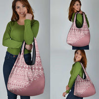 Fiji Marau na Kerisimasi Grocery Bag Dusty Rose Tagimoucia Tapa Masi Tribal - Polynesian Pride