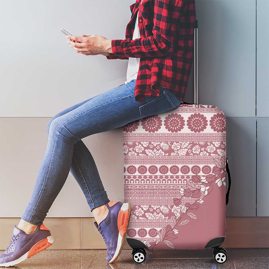 Fiji Marau na Kerisimasi Luggage Cover Dusty Rose Tagimoucia Tapa Masi Tribal - Polynesian Pride