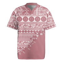 Fiji Marau na Kerisimasi Rugby Jersey Dusty Rose Tagimoucia Tapa Masi Tribal - Polynesian Pride