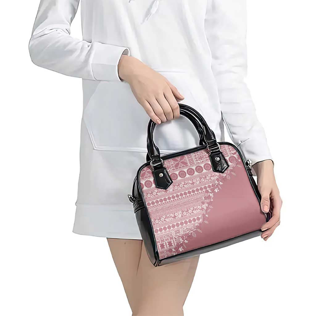Fiji Marau na Kerisimasi Shoulder Handbag Dusty Rose Tagimoucia Tapa Masi Tribal - Polynesian Pride