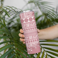 Fiji Marau na Kerisimasi Skinny Tumbler Dusty Rose Tagimoucia Tapa Masi Tribal LT9 - Polynesian Pride