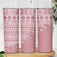 Fiji Marau na Kerisimasi Skinny Tumbler Dusty Rose Tagimoucia Tapa Masi Tribal LT9 - Polynesian Pride