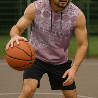Fiji Marau na Kerisimasi Sleeveless Hoodie Dusty Rose Tagimoucia Tapa Masi Tribal LT9 - Polynesian Pride