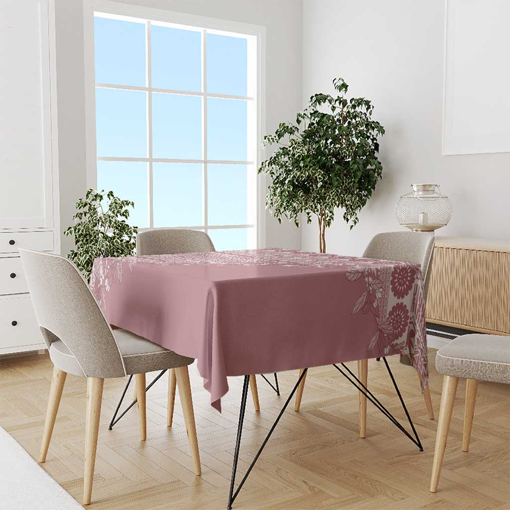 Fiji Marau na Kerisimasi Tablecloth Dusty Rose Tagimoucia Tapa Masi Tribal - Polynesian Pride