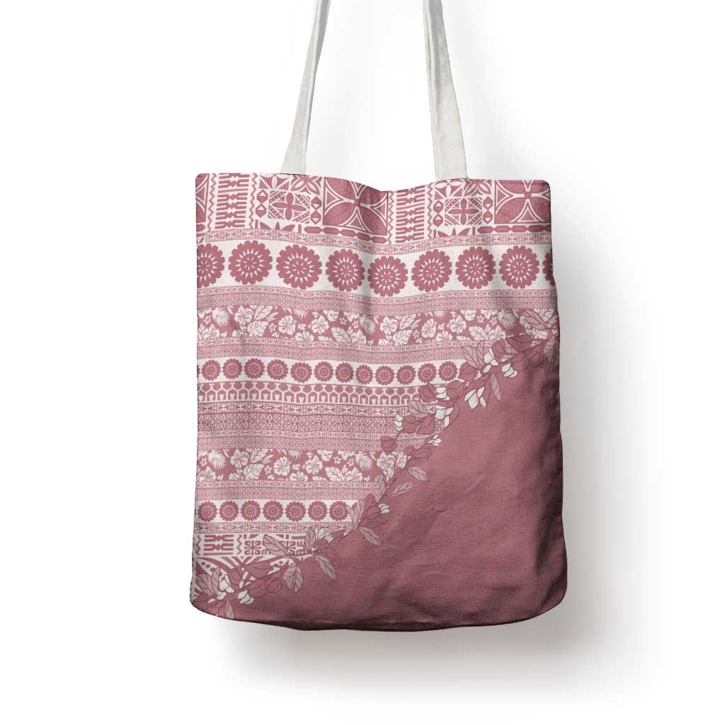 Fiji Marau na Kerisimasi Tote Bag Dusty Rose Tagimoucia Tapa Masi Tribal LT9 - Polynesian Pride