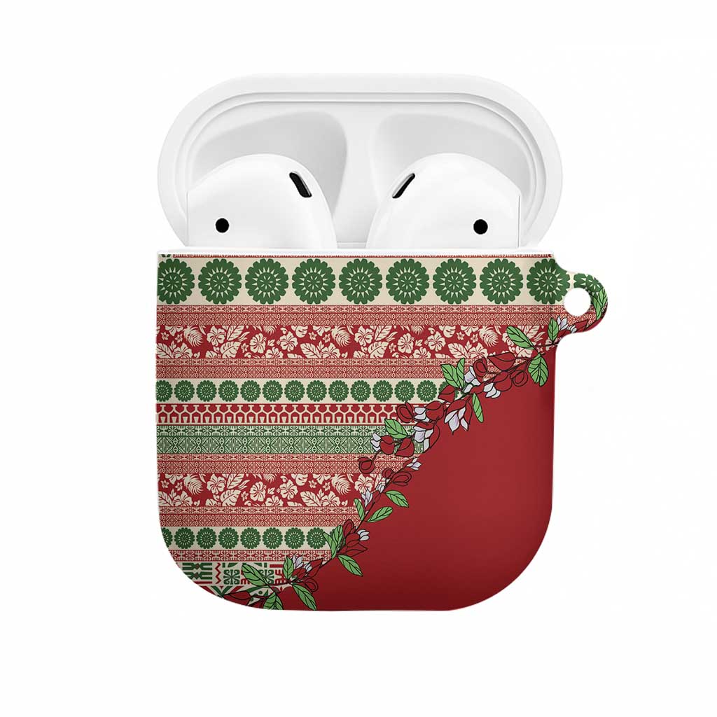 Fiji Marau na Kerisimasi AirPods Case Red Tagimoucia Tapa Masi Tribal - Polynesian Pride