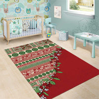 Fiji Marau na Kerisimasi Area Rug Red Tagimoucia Tapa Masi Tribal LT9 - Polynesian Pride
