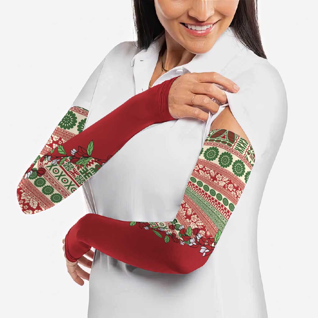 Fiji Marau na Kerisimasi Arm Sleeves Red Tagimoucia Tapa Masi Tribal - Polynesian Pride