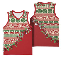 Fiji Marau na Kerisimasi Basketball Jersey Red Tagimoucia Tapa Masi Tribal - Polynesian Pride