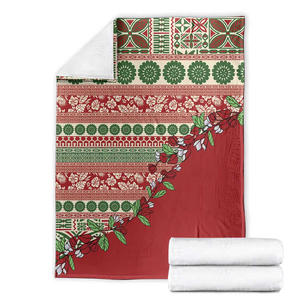 Fiji Marau na Kerisimasi Blanket Red Tagimoucia Tapa Masi Tribal - Polynesian Pride