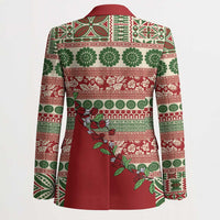 Fiji Marau na Kerisimasi Blazer Red Tagimoucia Tapa Masi Tribal - Polynesian Pride